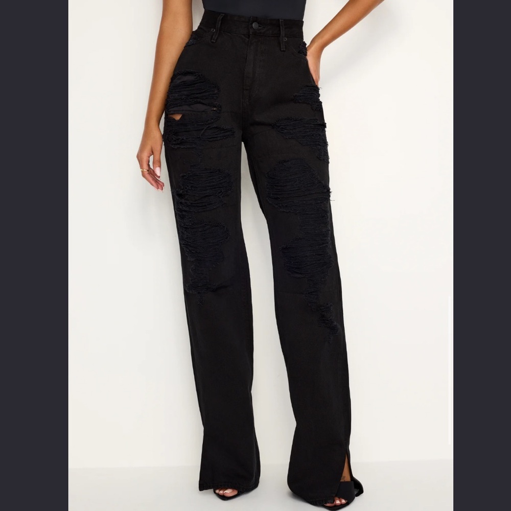 Good American Khloe Jean LONG NWT Black Size 6 SOLD OUT